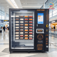 Distributeur automatique de repas chauds en libre-service 24h/24, kiosque de vente de repas préemballés pour pizzas, nouilles, riz et aliments prêts à consommer