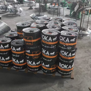 Fil barbelé à <span class=keywords><strong>prix</strong></span> d'usine en gros, 500m par rouleau, fil barbelé galvanisé à 4 points pour clôture de ferme et sécurité - Product Image 4