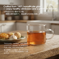 Petite tasse à thé en verre avec poignée, 90 ml/3,07 oz, en borosilicate transparent, sans BPA, compatible micro-ondes et lave-vaisselle, design moderne, pour dégustation de thé Gongfu