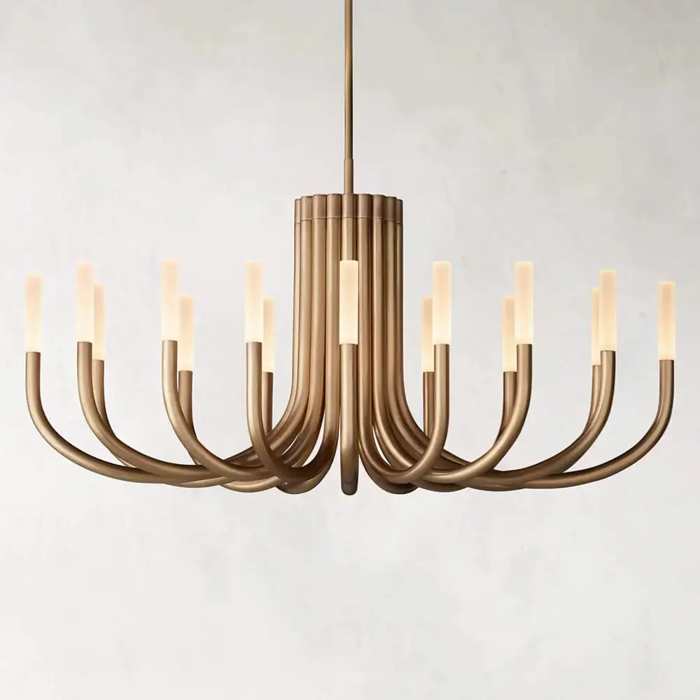 Modern Simple Design Golden Pendant Lamp LED Chandelier for Living Room Restaurant Bar Cafe Brass Hanging Pendant Light