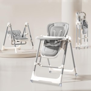 Silla Alta para Bebé de Lujo Ajustable 2 en 1 con Mecedora para Niños Pequeños, Diseño Plegable Elegante, Asiento de Alimentación Premium de Uso Seguro - Product Image 1