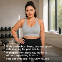 Soutien-gorge de sport grande taille à maintien élevé, respirant, élastique, sans coutures, dos croisé, avec fermeture à agrafes, pour le yoga, la course, la gym et le fitness