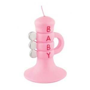 Candele a Trombetta Rosa Baby H75 MM per Decorazione Camerette Bambini - Product Image 1