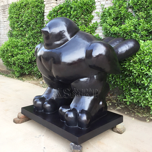 Jardín al aire libre Gran fundido Bronce Negro <span class=keywords><strong>Fernando</strong></span> Portro Bronce Plump Bird Escultura Estatua - Product Image 3