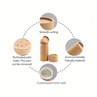 Conteneur de déodorant en poudre biodégradable personnalisé avec tamis, tube cylindrique en papier kraft, boîte d'emballage cosmétique pour poudre libre