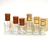 Flacon de parfum de luxe vide coloré de 6ml, dubaï, arabe, moyen-orient, rouleau Attar, huile, bouteilles en verre