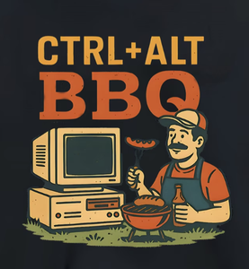 Divertente maglietta grafica da uomo CTRL ALT BBQ, maglietta a maniche corte con umorismo da programmatore, stile geek, top casual estivo - Product Image 6