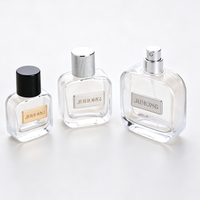 Flacon de parfum vide en verre transparent carré et arrondi de 30 ml, 50 ml, 100 ml, flacon pulvérisateur de parfum, usine d'origine OEM ODM, emballage de parfum
