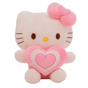 New Love Cute Pink Cat Plush Toys Movie Kt Cat Dolls Soft Stuffed Christmas Gifts For Kids Animals Toy