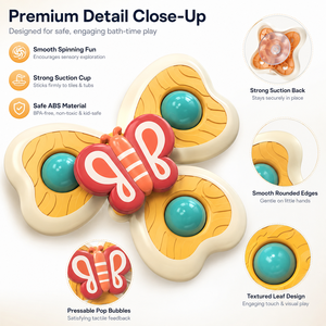 Jouet sensoriel pour bébé, <span class=keywords><strong>spinner</strong></span> à ventouse papillon, pour le bain - Product Image 1