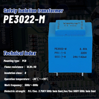 Transformateur à montage sur circuit imprimé scellé à l'époxy YHDC PE3022-M 3,4 VA 110/220/230/380 V CA, isolation de classe B, faible bruit, certifié CE/RoHS
