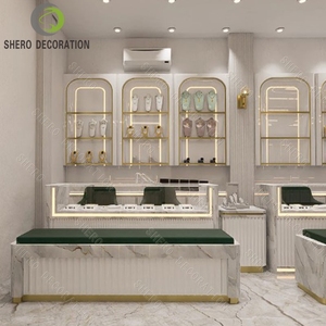 Trendy Glass Jewellery Store Wall Display Cabinet Fine Diamond Necklace Shop Furniture Luxury Jewelry Display Showcase for Sale - Product Image 4