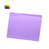 Lot de 100 dossiers de classement en manille colorée violet écologique à 3 onglets, format lettre, 11 points, avec logo personnalisé – Nouveauté