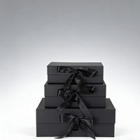 Boîtes cadeaux en carton ondulé rigide recyclable avec logo personnalisé, finition bronzée, fermeture magnétique et poignée en ruban