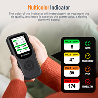 Detector Láser de PM2.5 y PM10 con Monitoreo 10 en 1 |   Contador de Partículas Preciso para Polvo y Humo |   Monitor de Calidad del Aire con AQI