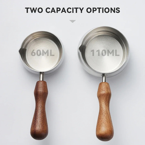 Wholesale 304 Stainless Steel Extraction <b>Cup</b> <b>Espresso</b> Sauce Wooden Handle Gold Color - Product Image 1