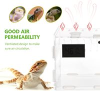 Boîte poubelle acrylique cage pour reptile pour animaux de compagnie avec filet sur le dessus