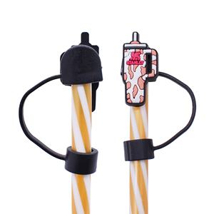 En gros, manchon anti-poussière décoratif universel en PVC souple de 10 mm, personnalisé rouge, pour pailles de boisson et gobelets en plastique - Product Image 4