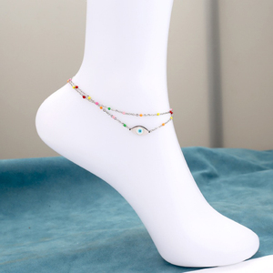 Chaîne de <span class=keywords><strong>cheville</strong></span> en acier inoxydable plaqué or et <span class=keywords><strong>argent</strong></span> pour femmes - Product Image 6