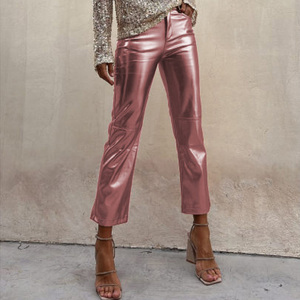 <span class=keywords><strong>Pantaloni</strong></span> da <span class=keywords><strong>donna</strong></span> nuovi abbigliamento 2024 <span class=keywords><strong>pantaloni</strong></span> a gamba dritta <span class=keywords><strong>lucidi</strong></span> a vita alta - Product Image 1