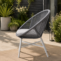 Fauteuil de relaxation élégant et résistant aux intempéries pour terrasse, mobilier d'extérieur design en corde tressée
