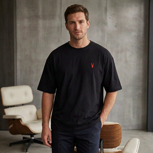 T-shirt surdimensionné personnalisé en coton peigné 240 GSM, 100 % coton, épaules tombantes, streetwear pour hommes, fabricant du Bangladesh - Product Image 2