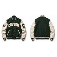 Veste universitaire personnalisée en mélange de laine pour homme, manches en cuir PU, patch en chenille, manteau Letterman, OEM ODM, logo personnalisé, vente en gros
