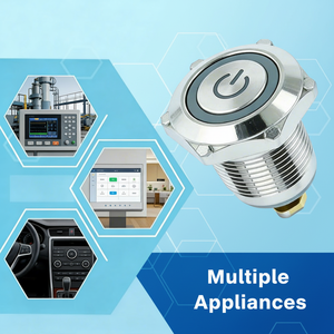 <span class=keywords><strong>Interrupteur</strong></span> à bouton-poussoir industriel de haute qualité, 19 mm, éclairé par LED, connexion fiable, construction durable, fonctionnement simple - Product Image 1