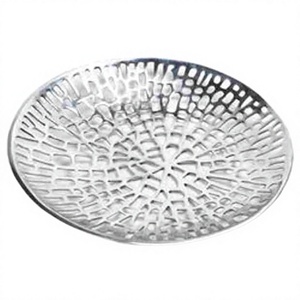 Bol à fruits et légumes jetable en aluminium poli brillant, style artisanal, moderne et luxueux, avec un design fantaisie en corail - Product Image 1