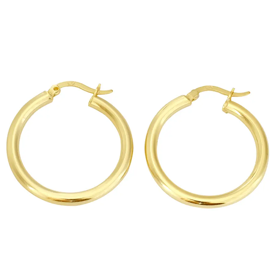 2022 New Fashion Trend 18K Gold Plated 925 Sterling Silver Handmade Simple Style Hoop Earrings For Women Fine Jewelry