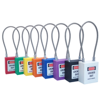 QVAND 90mm OEM Master Long Câble en acier Manille Cadenas de sécurité LOTO Lockout Identique