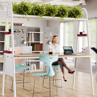 Bureau de travail minimaliste moderne pour employés, poste de travail de bureau simple et moderne, bureau ergonomique pour le personnel