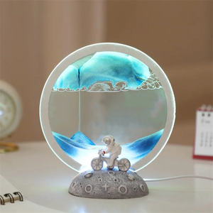 Goede Verkoop Creatieve Beweging Zandloper Ronde Glazen Stroom Zand Ornamenten Drijfzand Lamp Usb Nachtlampje Voor Slaapkamer - Product Image 1