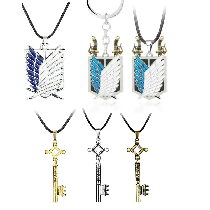 Kalung gantungan kunci Anime seri Alan Key Wings of Justice Corps Souvenir Attack On Titan