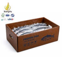 Boîte en carton ondulé imprégné de cire personnalisée Xiangyu pour l'expédition de produits de la mer imperméables, carton pour aliments congelés, transport en chaîne du froid