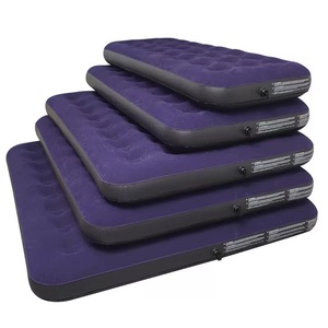 Colchón Inflable Portátil Plegable Azul Marino con Bomba, Colchón de Aire Grueso con Revestimiento de Flocado para Uso en el Hogar y Camping - Product Image 1