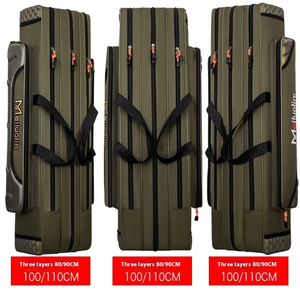 Sac à dos de pêche multifonctionnel imperméable vert avec sac d'équipement résistant à l'usure pour le stockage de canne à pêche et de canne à poisson - Product Image 4