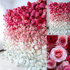 Parete di Fiori Artificiali 8 Piedi, <span class=keywords><strong>Sfondo</strong></span> <span class=keywords><strong>Rosa</strong></span> e Blu per Baby Shower, Decorazione Arrotolabile per Eventi - Product Image 2