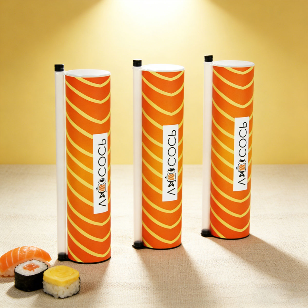 Custom Biodegradable Disposable PE Coated Sushi Push Pop Container Food Grade Paper Cylinder Push Tube Packaging Snacks