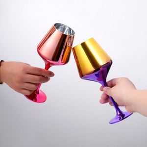 450ml Custom Electroplating Dazzling Colors Plastic Red <b>Wine</b> Glasses Glass Cup <b>Goblets</b> for Party Outdoor - Product Image 2