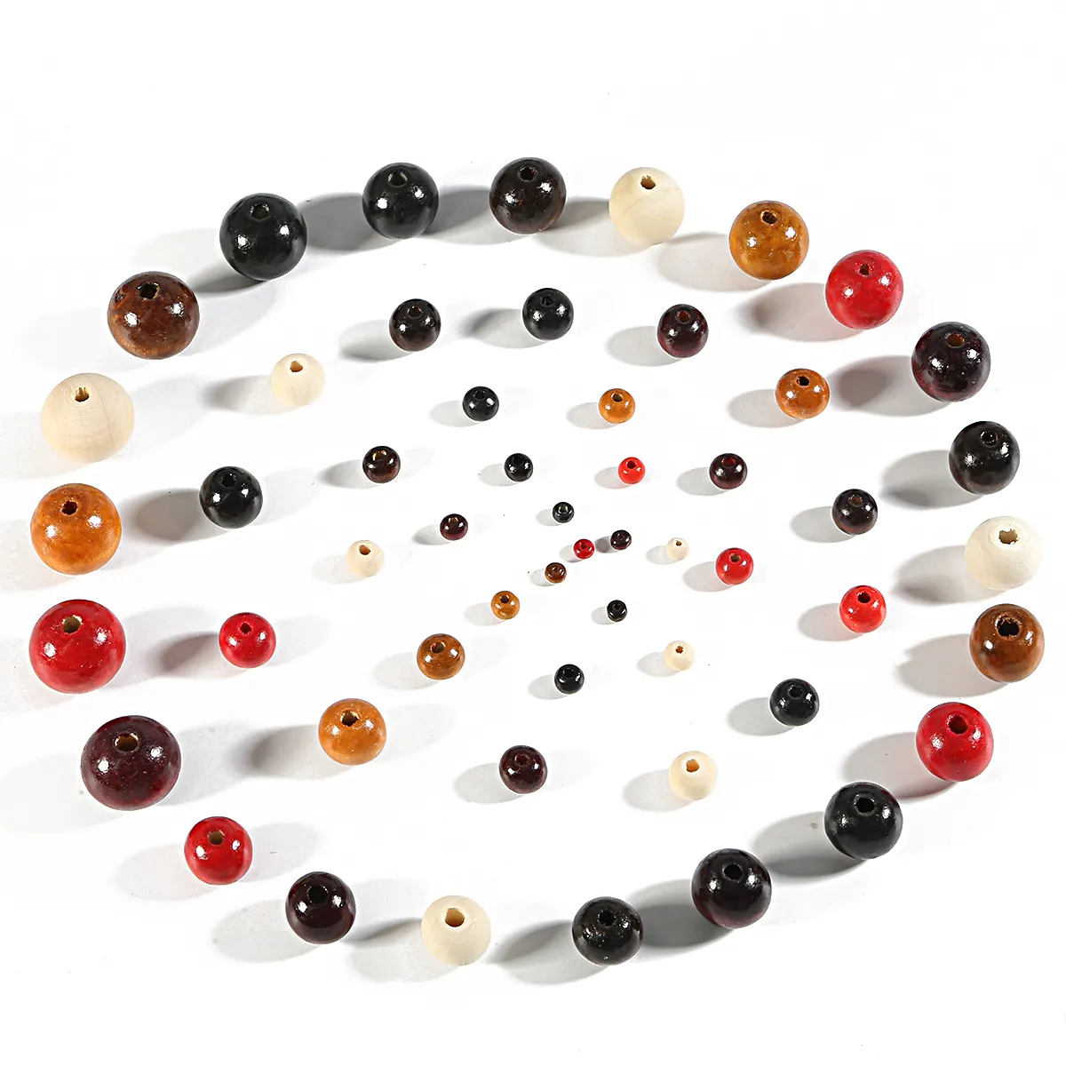 Yiwu Atacado Alta Qualidade Loose Wood Beads Grânulos De Madeira para DIY Mulheres Jóias Fazendo Pulseiras Frisadas Colar Acessórios