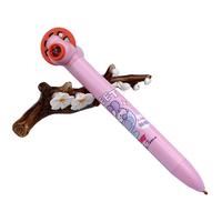 Stylo à bille lumineux de dessin animé à glissière avec logo personnalisé Roman 8 images projecteur multi-fonction jouet pour enfants en plastique bon marché et amusant
