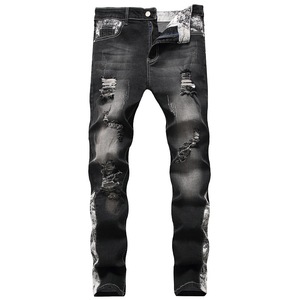 Pantalones vaqueros con agujeros rotos para <span class=keywords><strong>hombre</strong></span>, pantalones de mezclilla finos informales, pantalones vaqueros clásicos para <span class=keywords><strong>hombre</strong></span> joven - Product Image 6