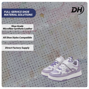 Matériau en cuir synthétique microfibre à imprimé étoile et points argentés brillants, personnalisable OEM/ODM, pour empeignes de baskets - Product Image 1