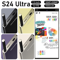 Nuevo Teléfono Inteligente para Juegos S24 Ultra 5G con Logotipo Personalizado OEM, Pantalla AMOLED de 7.3 Pulgadas y 144Hz, Snapdragon 8 Gen 4, 16GB, 1TB, 8000mAh, Carga Rápida
