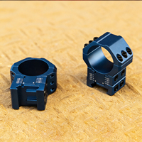 Anneaux de montage en aluminium BANGBANG - Réglables, hauteur centrale de 1,21 à 1,48 pouces pour tube de 30 mm, pour sports de plein air (bleu)