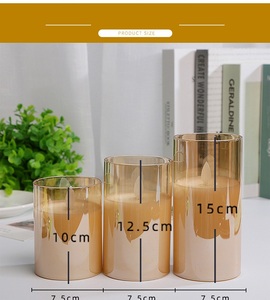 เทียนอิเล็กทรอนิกส์ควบคุมด้วยรีโมต, เทียนไฟฟ้าสีน้ำตาลเทียน <span class=keywords><strong>LED</strong></span> 7.5ซม. ควบคุมด้วยรีโมต - Product Image 4
