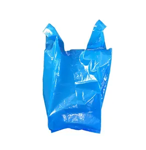 蓝色高品质制造商供应商可堆肥袋100% 可生物降解手提袋t恤袋