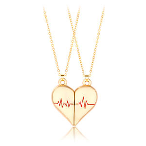 Collier magnétique simple coréen pour couple, collier d'amitié ECG en forme de cœur pour cadeaux - Product Image 3