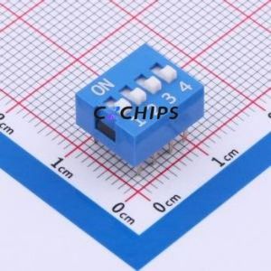 DS-04-B-T DIP Switch Through hole Component (THT) Switch Single Pole Single Throw 4 2.54mm 25mA - Product Image 1